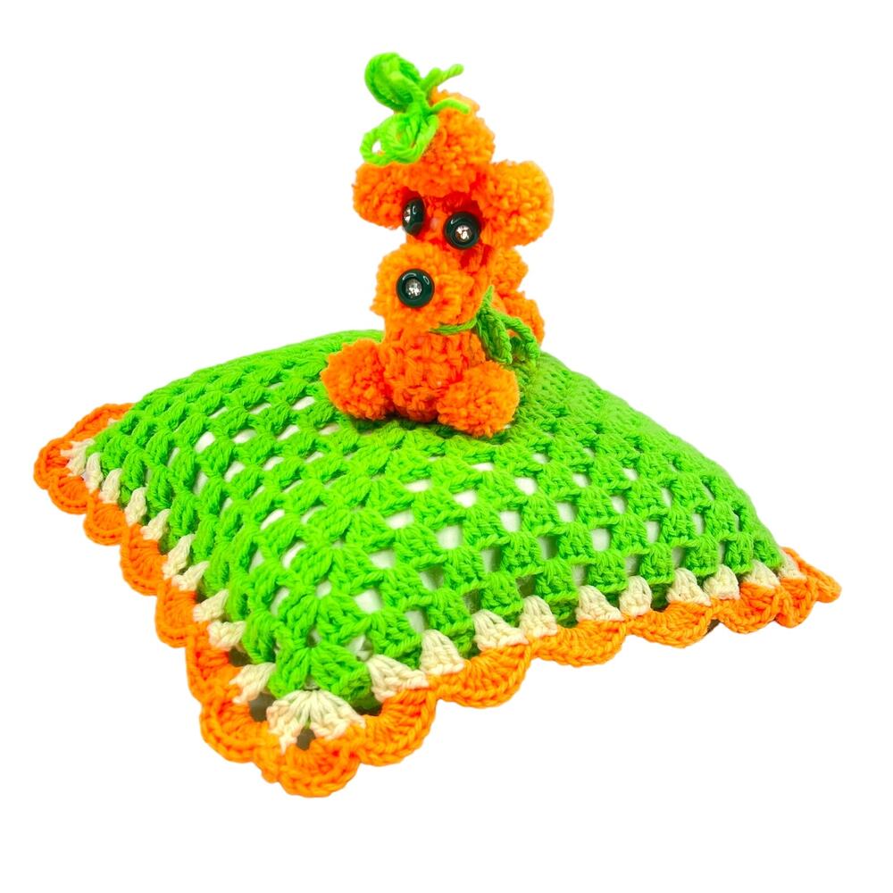 Vintage Handmade Funky Dog Crochet Pillow